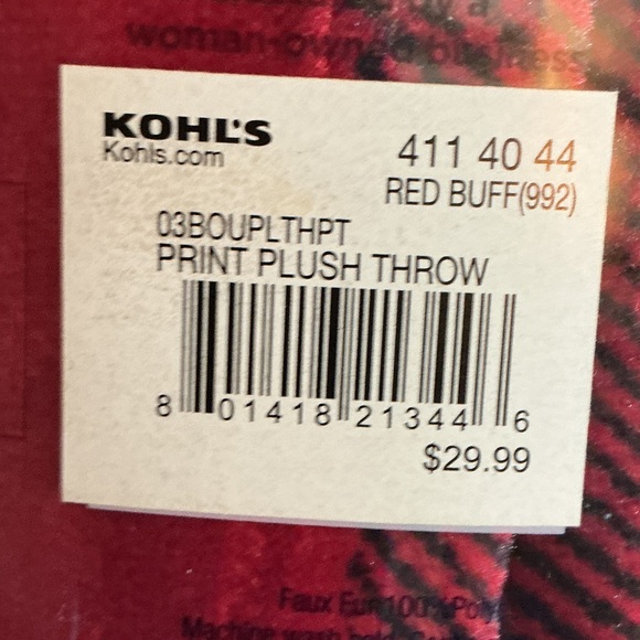 The Big One Red and Black Checkered Plush Throw - Picture 5 of 6